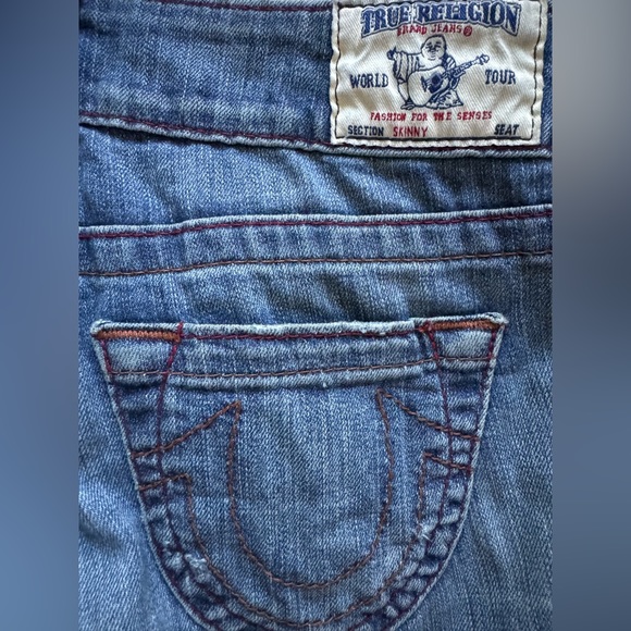 True Religion jeans orange and red stitch - Picture 8 of 9